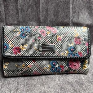 Floral Plaid Clutch with Vibrant Accents